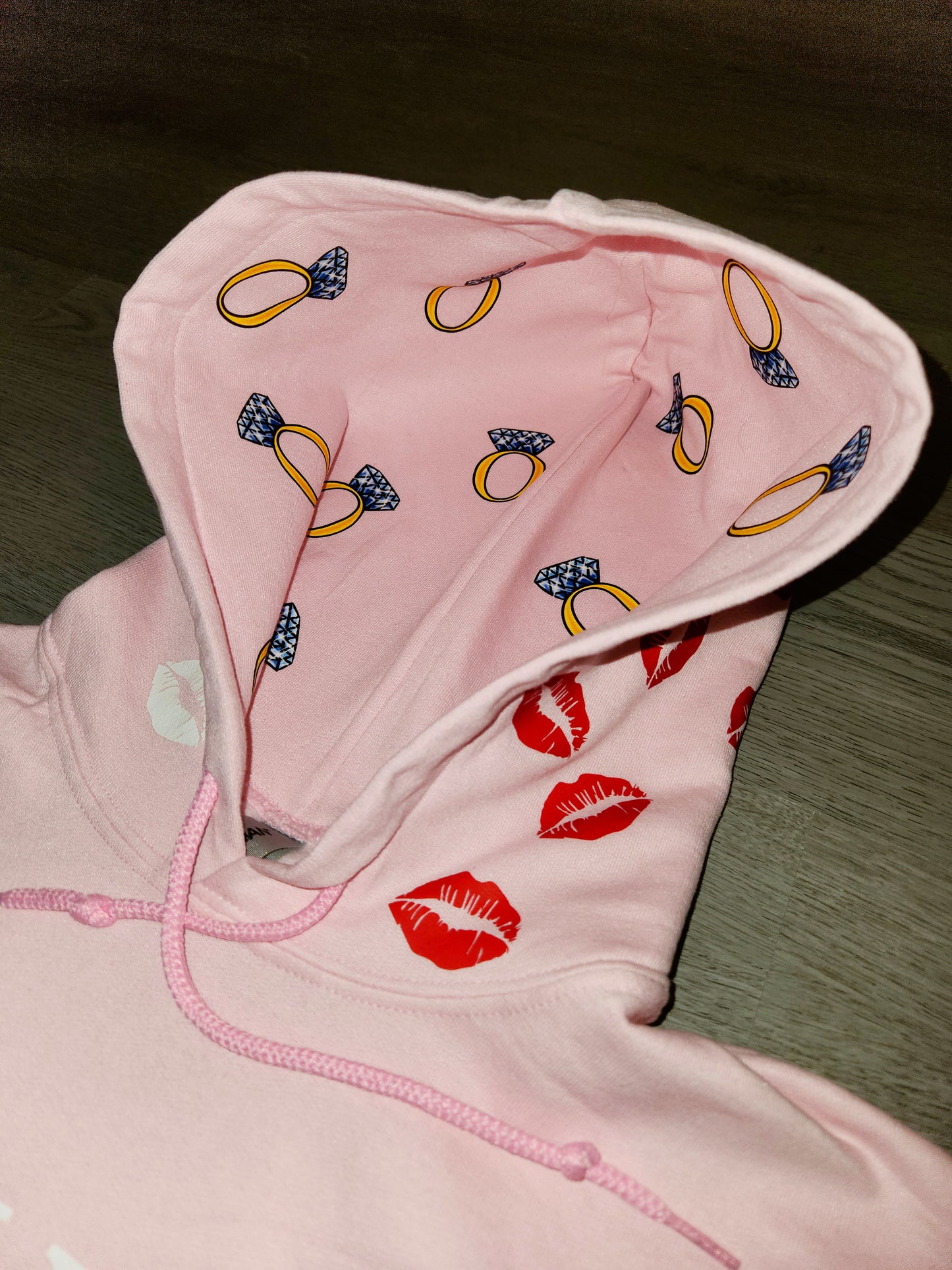 Lover Hoodie, Exclusive, Hearts & Kisses, Light Pink Hoodie, Valentine's Day Pullover